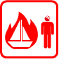 Feuer auf einem Boot, Menschenleben in Gefahr